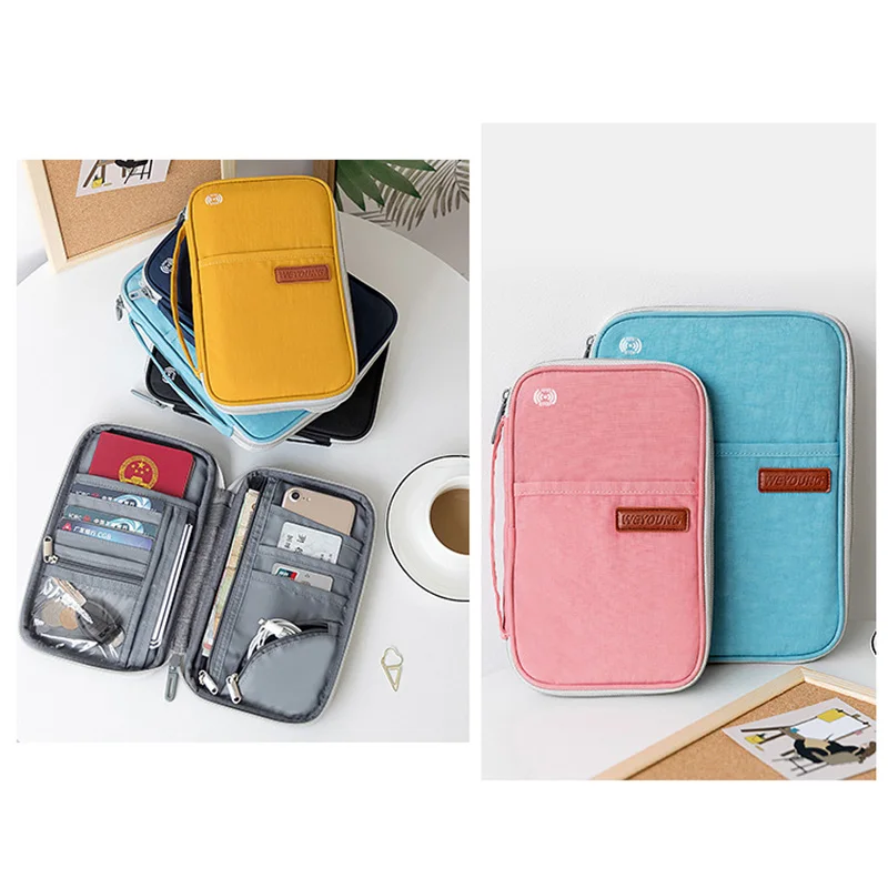 New Travel Organiser Passport Document Tickets Holder Rfid Bag Purse Waterproof Anti-Theft Swipe Card Bag Travel Passport Bag