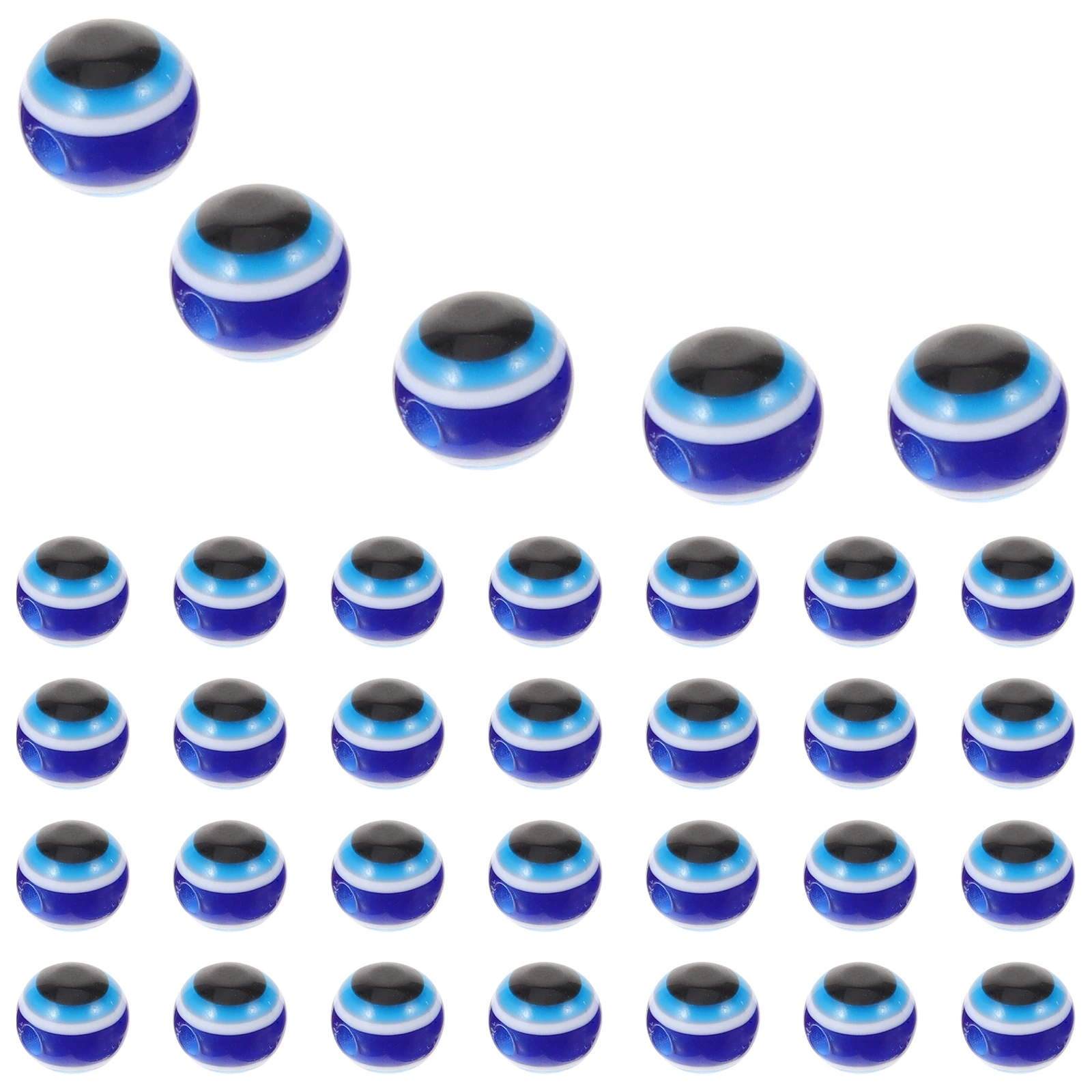 

100Pcs Resin Blue Eyes Bead Round Loose Beads for DIY Jewelry Craft Projects Stylish Decoration Accessories Bulk Craft Beads Set