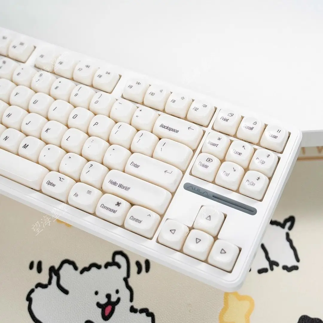 130+ Keys Smooth Ceramic Texture Cute MOA Keycaps PBT Game Key Cap Set X87 PBT Keycap for Made68 Mad68 Wooting 60