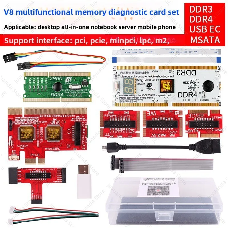 Desktop Notebook V8 Diagnostic Card PCIE Computer Main Board Repair Troubleshooting Test Card USB Inspection Tool