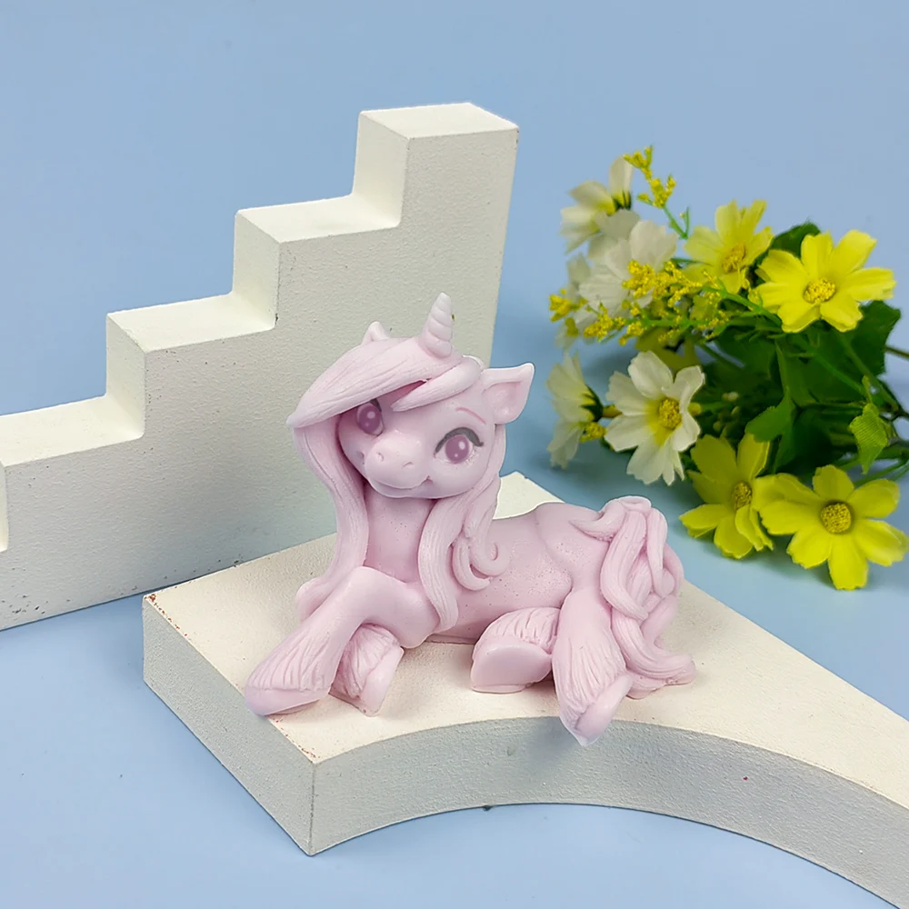 DW0449 PRZY Horse Soap Molds Silicone Candle Mold 3D Unicorn Moulds Animal Wedding Birthday Valentine\'s Day Clay Resin