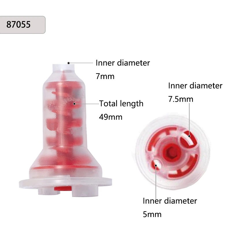 50/100PCS Tandheelkundige Mengtips Siliconen Rubber Mengtip Tandheelkundige Afdrukmaterialen Mengbuis Prothese Laboratorium Kleurbuizen