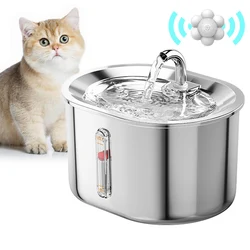 Cat Fountain, Automatic Recirculating Cat Water Dispenser Ultra Quiet Pump Pets Cat water feeder with 304 Stainless Steel Faucet