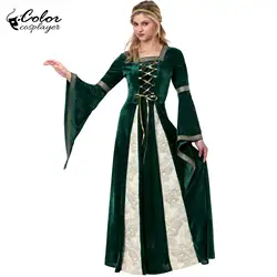 Color Cosplayer Medieval Dress for Women Queen Cosplay Costume Carnival Drama Robe Party Masquerade Adult Disguise Clothing