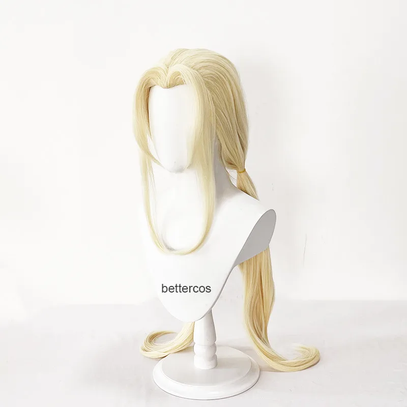 Anime Tsunade Cosplay Wig 100cm Long Yellow Tsunade Wigs Heat Resistant Synthetic Hair Party Cosplay Costume Wigs + Wig Cap