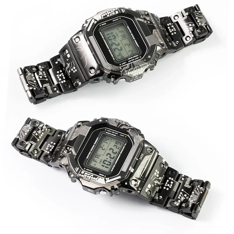 For Casio G-shock Dw5600 Gmw5610 Gmw-b5000 Titanium Metal Case & Bracelet Set, Stainless Steel Bezel Mod, Upgrade Kit For Men