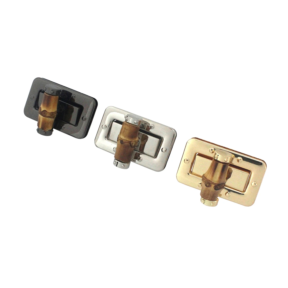 1 pz metallo moda girare blocco di bambù comune Twist Lock chiusura artigianale in pelle borsa da donna borsa a tracolla borsa Hardware fai da te