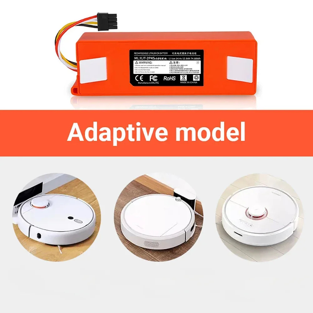 For Xiaomi Roborock S55 S60 S65 S50 S51 S5 MAX S6 Robotic Vacuum Cleaner Replacement Battery 14.4V 6500mAh