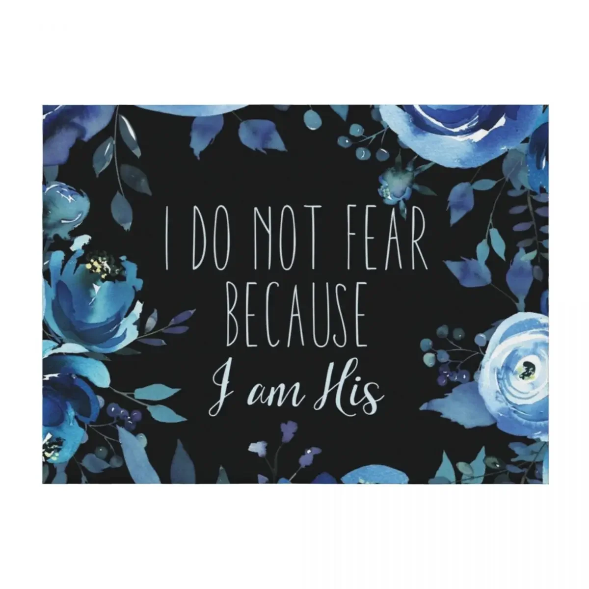 

Christian Quote Indigo Floral Throw Blanket Personalized Gift christmas decoration Quilt christmas gifts Blankets