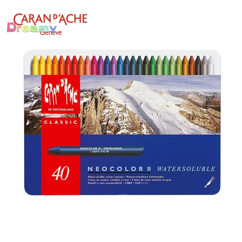 Caran D'Ache NeoColor 2 Water Soluble Wax Pastel Set of 10/15/30/40/84 Colors...