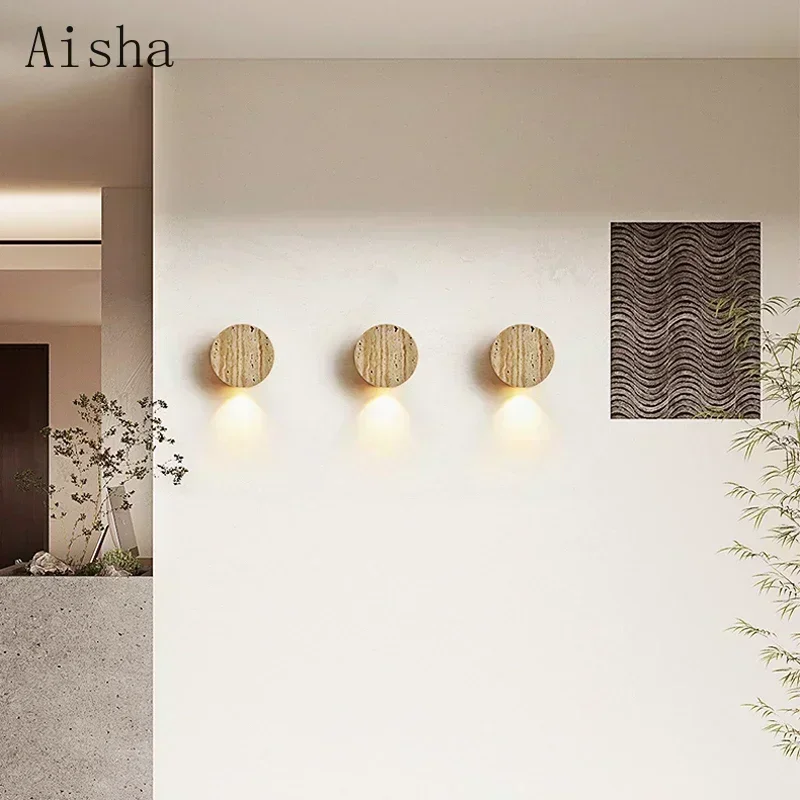 Japanese Wabi Sabi Natural Yellow Stone Wall Lamp Corridor Staircase Restaurant Led Wall Sconces for Home Restaurant Lights image 2