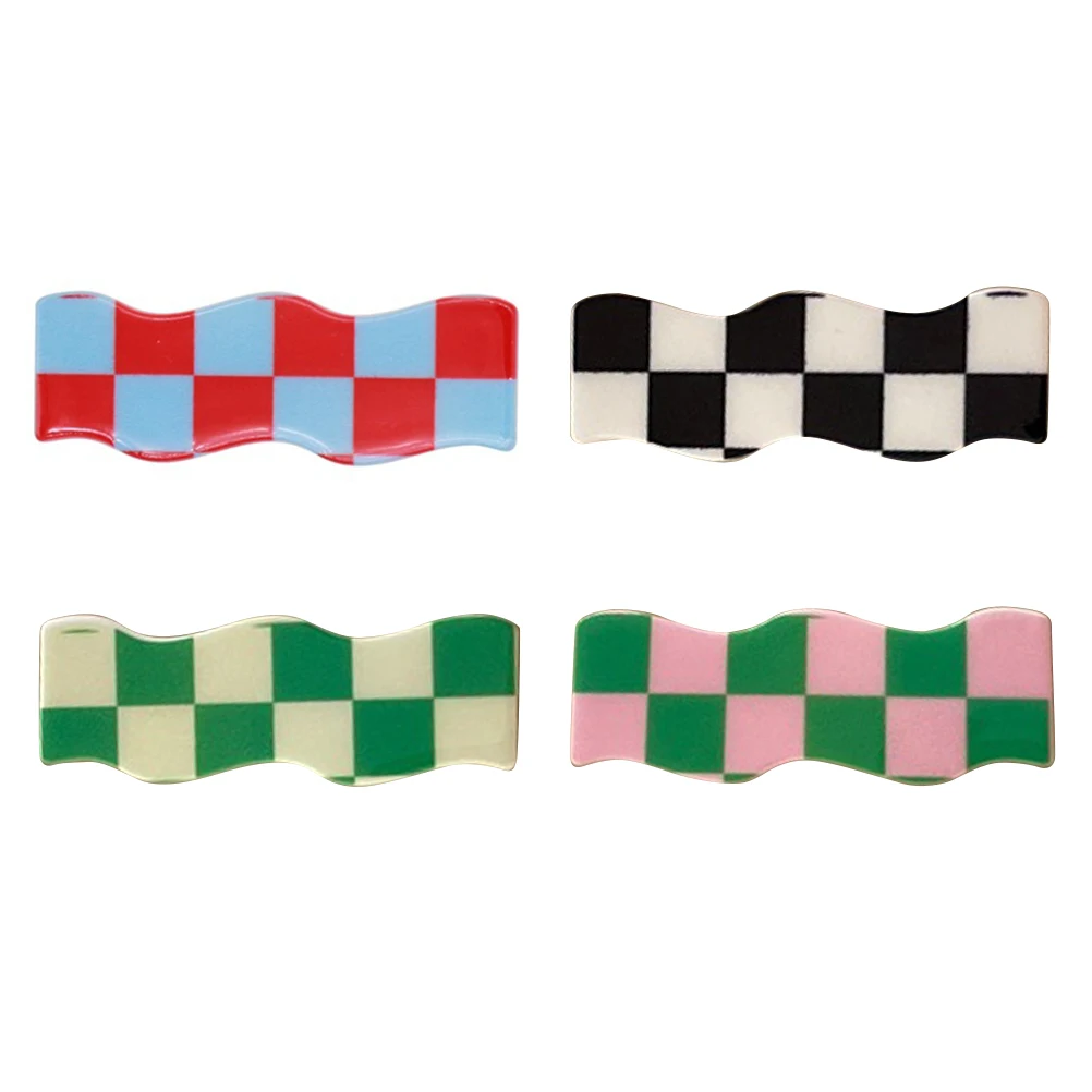 

4 Pcs Hair Clip Set Clips Accessories Square Lady Women Hairgrip Clamps Resin Sweet Claw