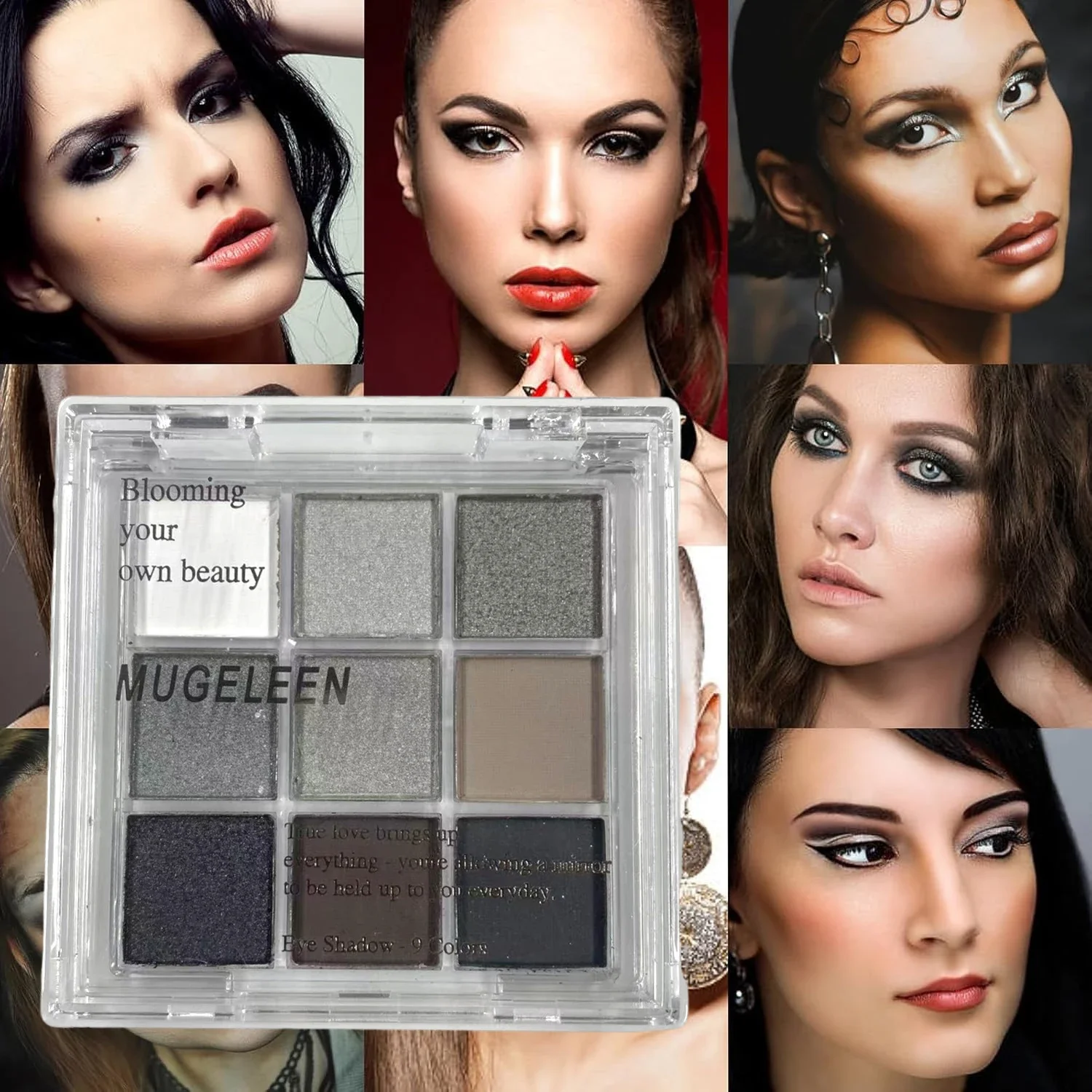 Palette de fards à paupières flocon de neige 9 couleurs – Application facile, scintillant mat |   Noël/Halloween/Quotidien, cadeau de vacances parfait