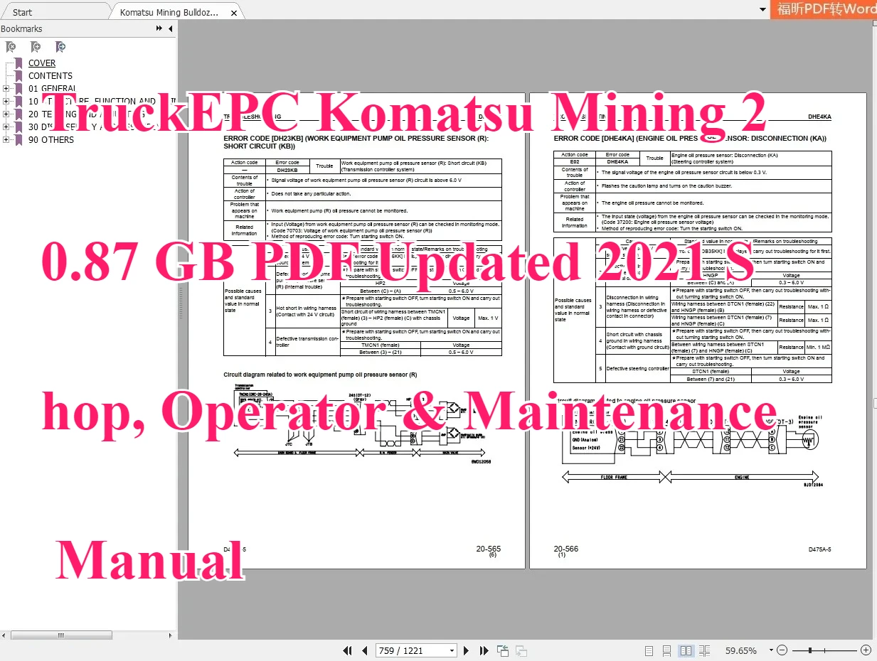 TruckEPC Komatsu Mining 20.87 GB PDF Updated 2021 Shop, Operator & Maintenance Manual