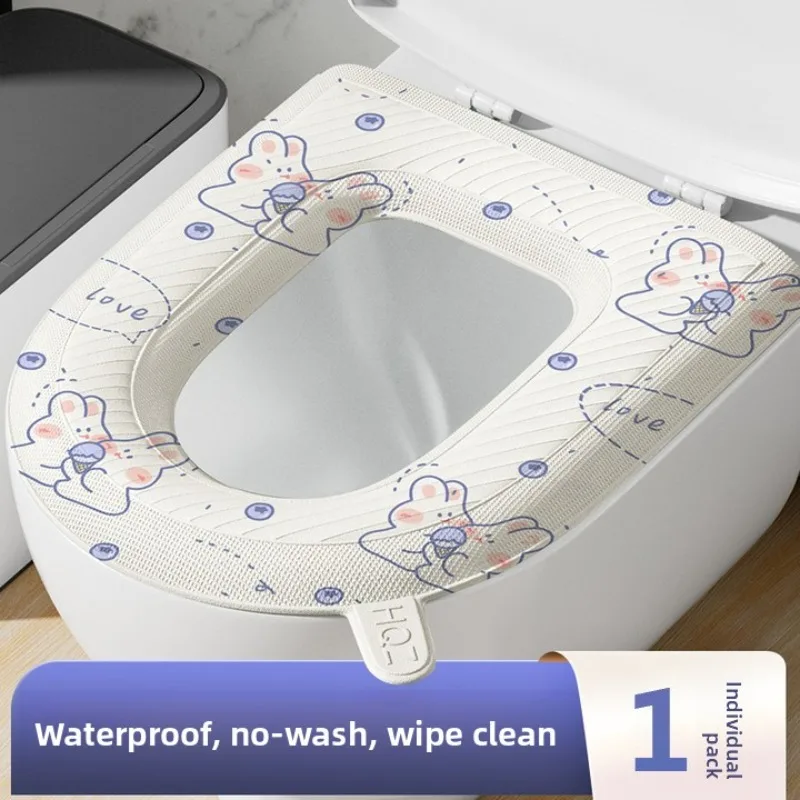 Waterproof Non-Slip Toilet Seat Cushion - Foam Silicone Material Universal Size Washable All Year Round Home Bathroom Essential
