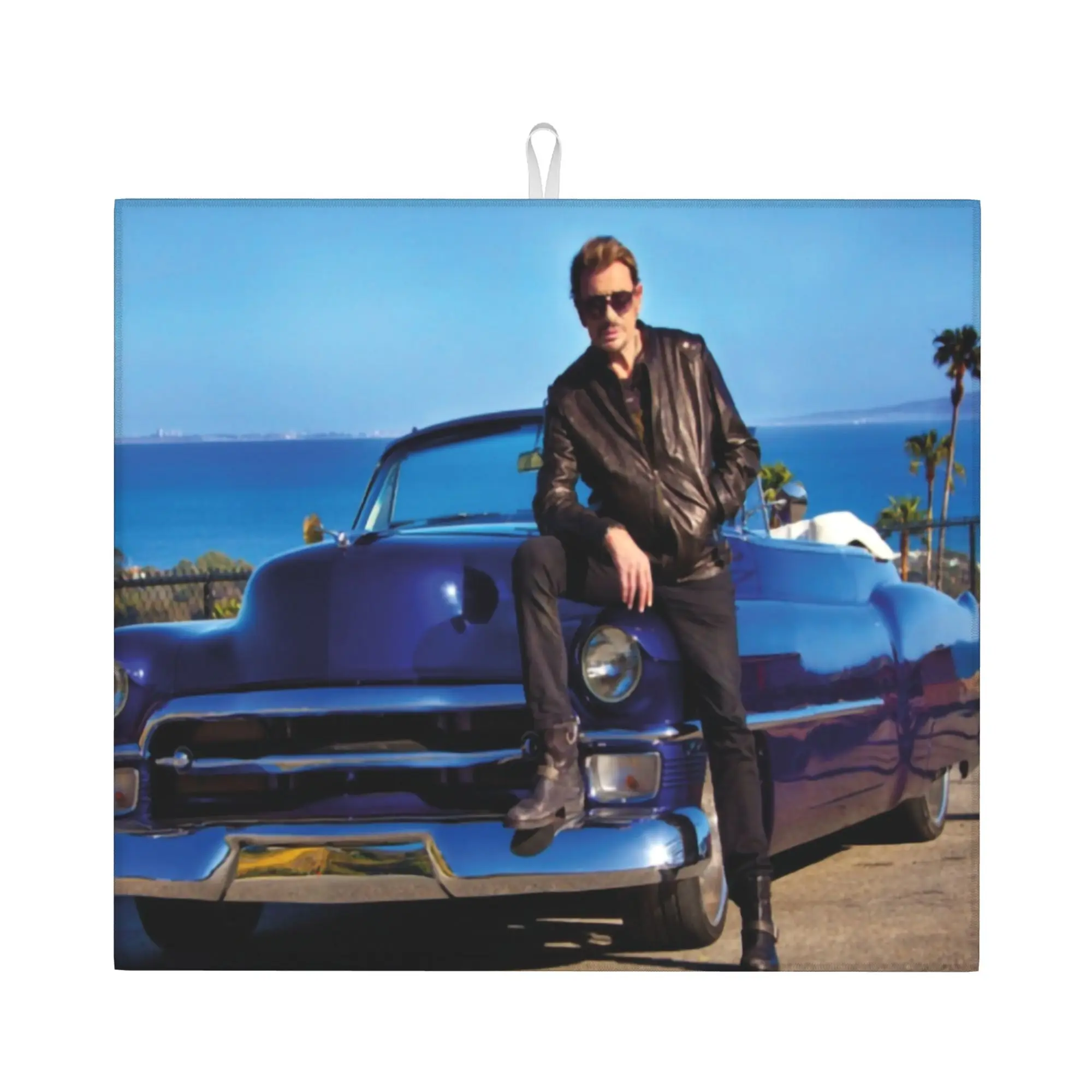 Drying Mat For Kitchen Copie De Masque Johnny Hallyday Barware Tableware Oil Proof Reusable  Washable Kitchen Sink Drying Pad