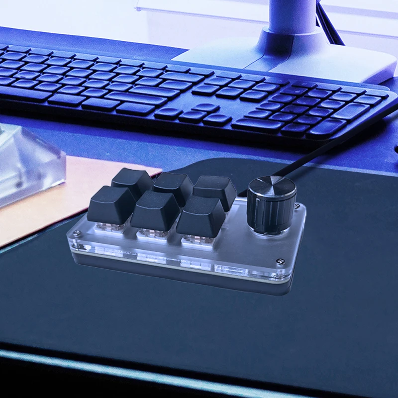 6 مفاتيح 1 مقبض صغير ماكرو لوحة المفاتيح الميكانيكية USB RGB الألعاب مخصص برمجة مقبض المحمولة مخصص التبديل لأجهزة الكمبيوتر المحمول فوتوشوب