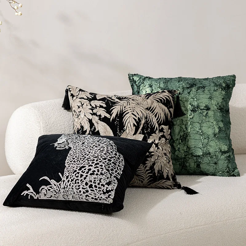 45X45CM Embroidered Animal Throw Pillow Cover Nordic Simple Stamping Waist Cushion Cover Decor Home Decorative Pillowcase
