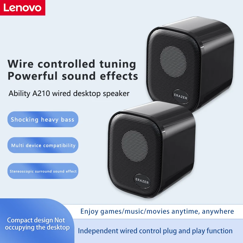 Computer Speaker Heretic A210 Wired Speaker Suitable for Laptop Pc Stereo High Power Game Special Speaker USB