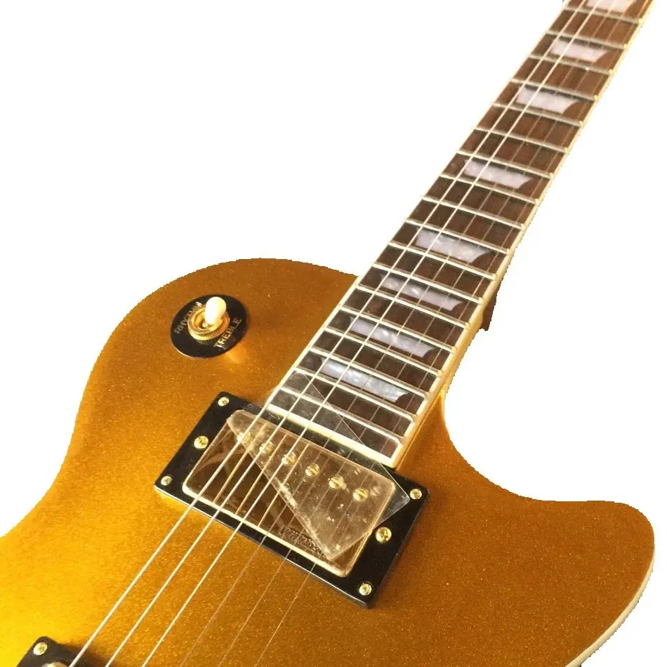 Gold electric guitar, gold hardware with Tune-o-Matic bridge, rosewood fingerboard