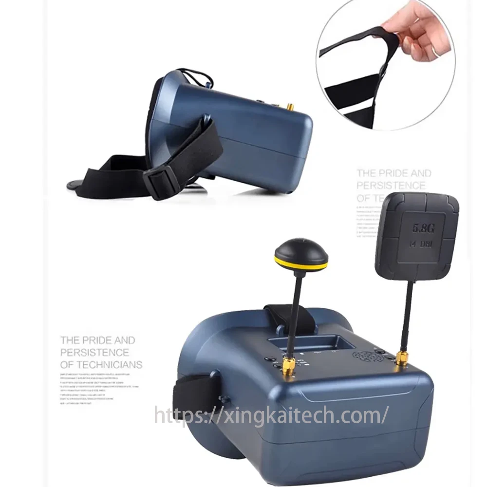 

FPV 5.8G 4.3inch 008D Virtual Reality VR Goggles 480x320 Display Double Antenna 5.8G 40CH Built-in 1200mAh Battery for RC Drone
