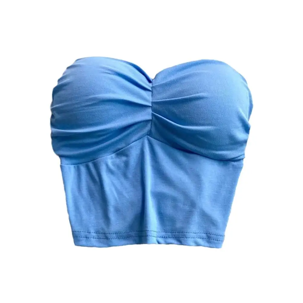 Y 2K Spice Meisjes Panty Met Borst Pad In Zoete Top Stijl Mode Strapless Tij Girl T-Shirt Zomer Slanke Vrouwen Street S X7g7