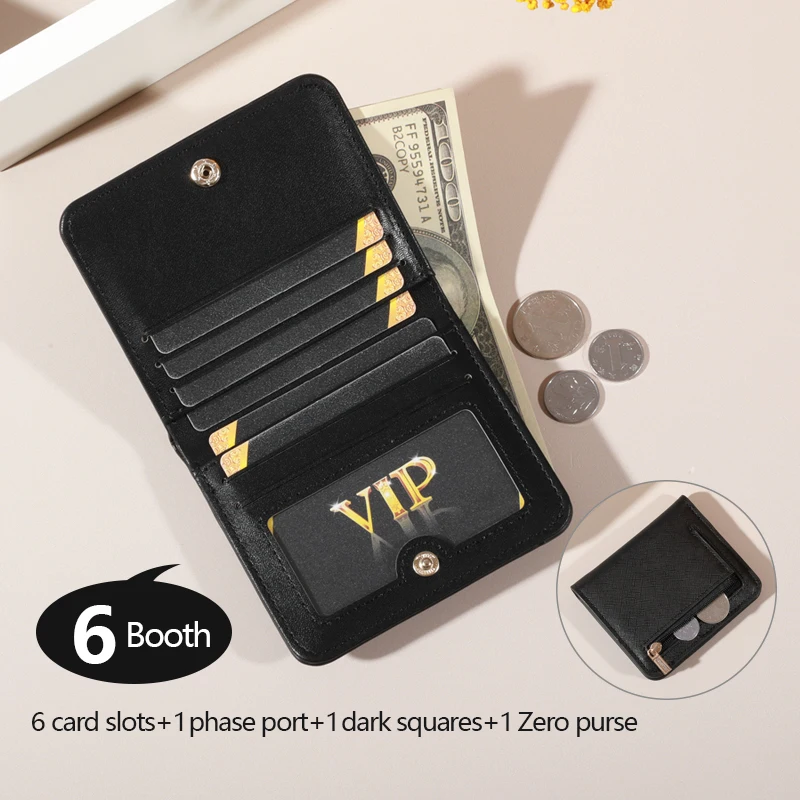 Classic European Style Retro Short Wallet - Stylish Coin Purse with Secure Card Slots - Compact Solid Color Clutch for Everyday