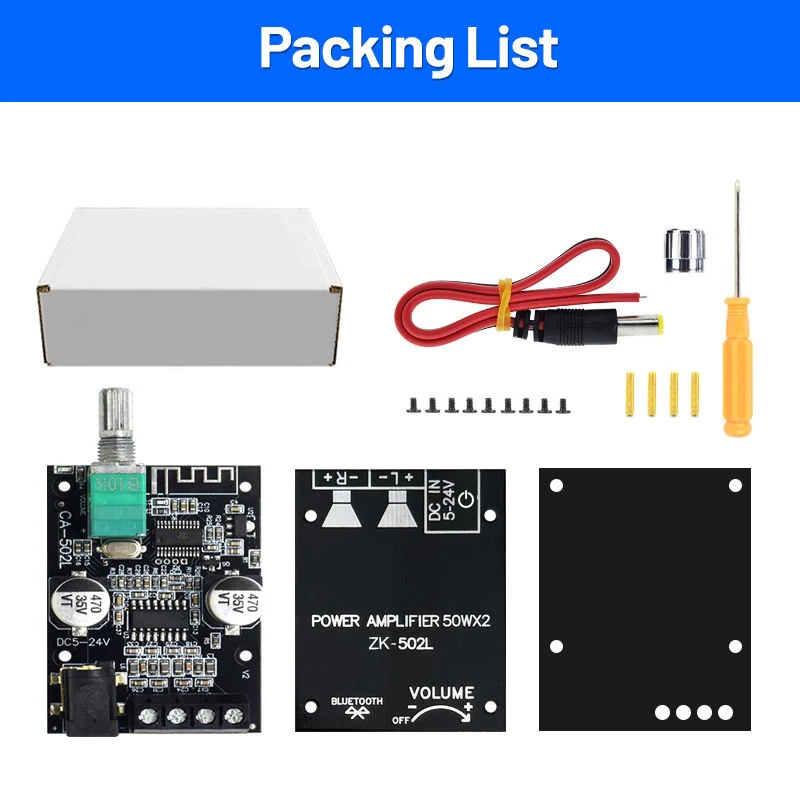 Creatall 502L MINI 5.0 Wireless Audio Digital Power Amplifier Stereo Board 50Wx2 Bt Amplifier Amp Amplificador 502L