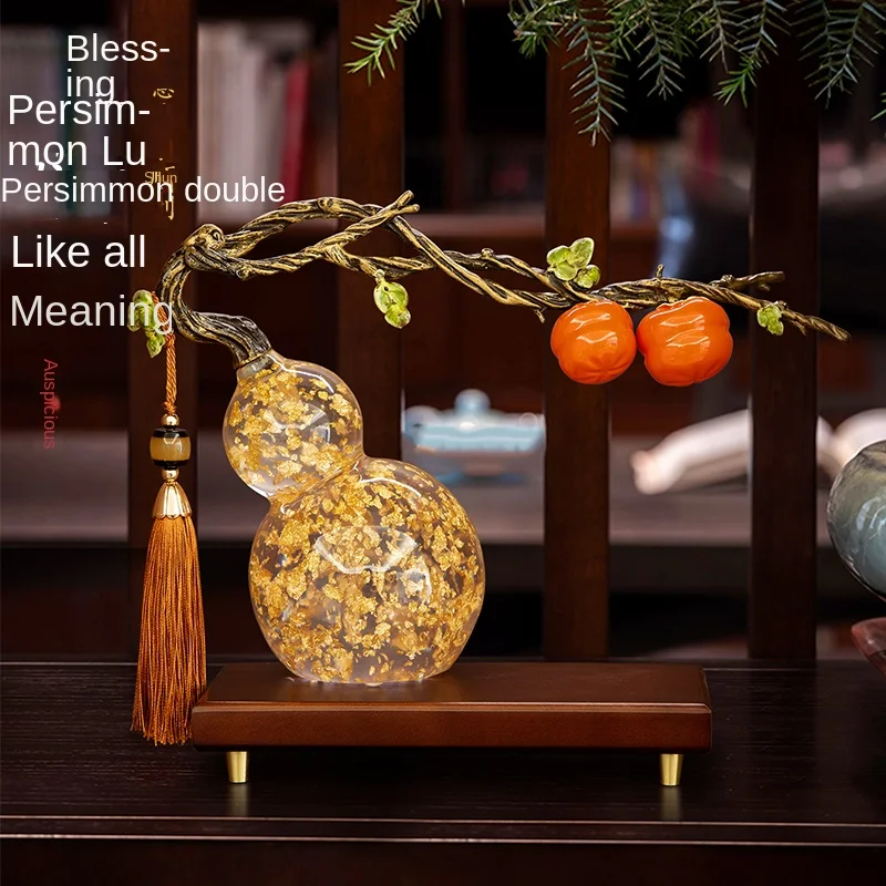 Persimmon, persimmon, Ruyi gourd, decoration, living room, TV cabinet, decoration, office relocation, new house gift