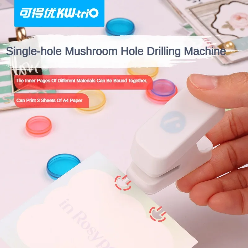 Single Hole Mushroom Hole Puncher Scrapbooking DIY T-type Paper Punch Handmade Disc Ring Binding Cutter School Office Supplies