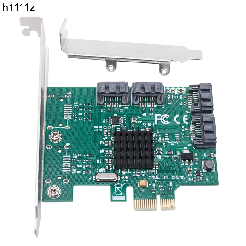 SATA PCIE Expansion Card Adapter PCI Express X1 to 4 Port SATA3.0 Controller Marvell 88SE9215 Chip PCI E PCI-E SATA 3 Multiplier