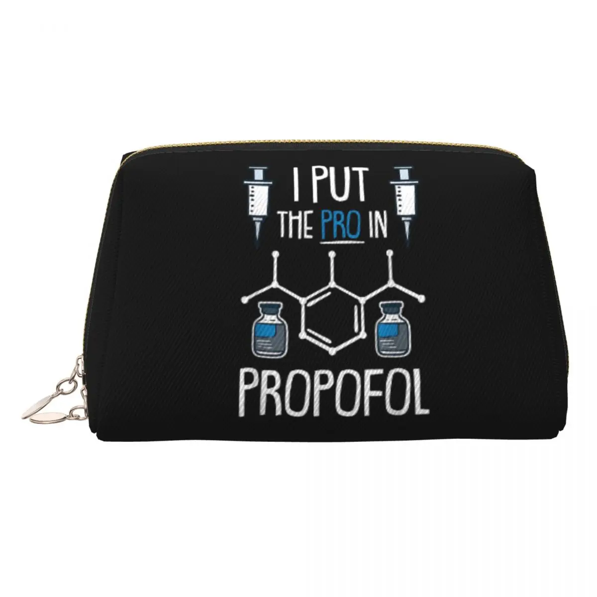 

Pro In Propofol Nurse Doctor Anesthesia Gifts Women Cosmetic Bag Travel Makeup Organizer Pouch Toiletry Storage Dopp Kit Box