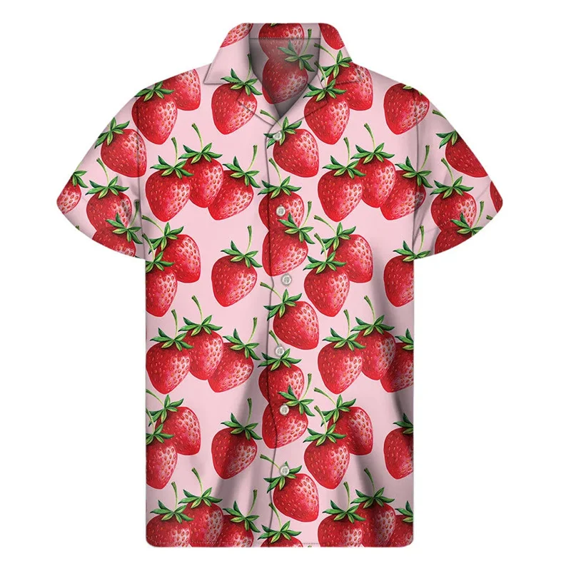 

New Summer 3D Colorful Fruits Printing Shirts For Men Cactus Succulent Graphic Short Shirts Fashion Funny Y2k Kawaiian Clothing