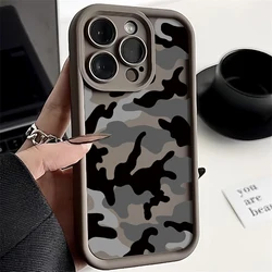 Camouflage Pattern Soft TPU Case For iPhone 17e 17 Pro 16 15 14 13 12 Pro Max Plus 16e11 Shockproof Silicone Phone Cover Fundas