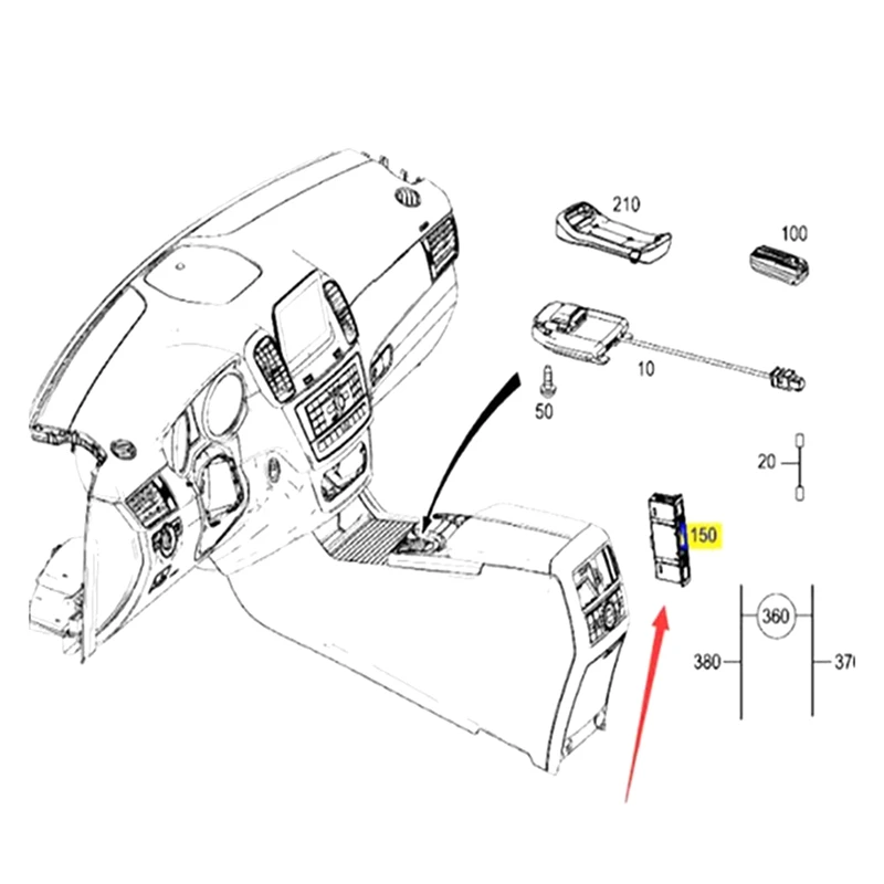 Boîte de limitation de lecteur de carte SD, interface USB, prise USB, Mercedes-Benz CLS A CLASS, GLA, CLA, GLE Parts, A1728202100, A1728202200