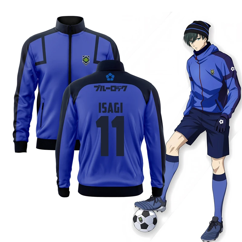 

Anime Japanese Blue Lock Isagi Yoichi Football Jersey Jacket Cosplay Hyoma Chigiri Meguru Bachira Coat Hip Pop Children Clothes