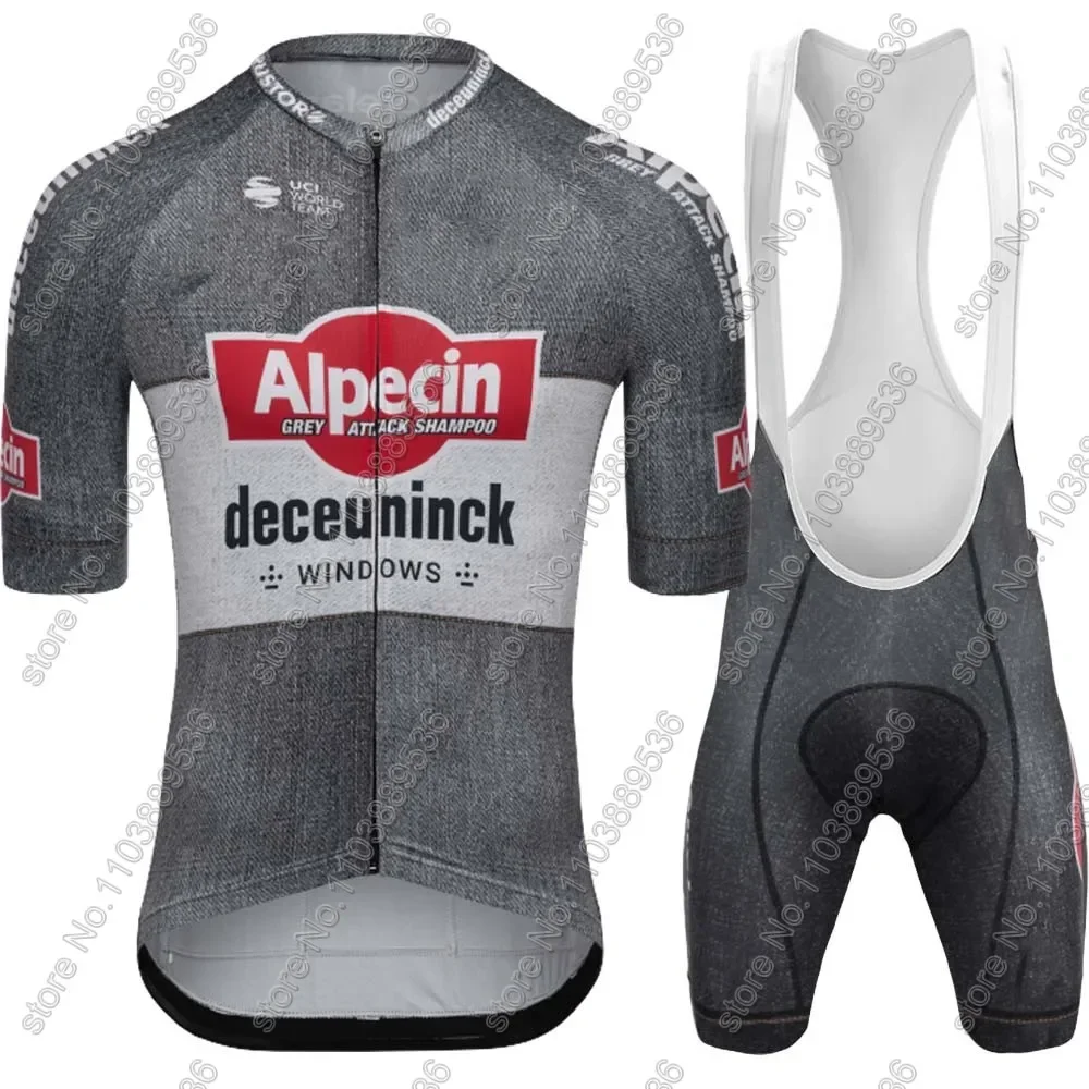 Alpecin Deceuninck Cycling 2024 Jersey Set World Champion Mathieu van der Poel Cycling Clothing Men Road bike Shirt Bib Shorts