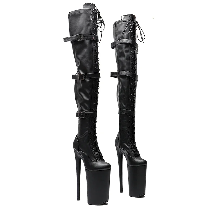 Leecabe 26CM/10 Zoll Matte PU sexy exotische High Heel Plattform Party Schuhe Stripper Ferse Pole Dance Stiefel