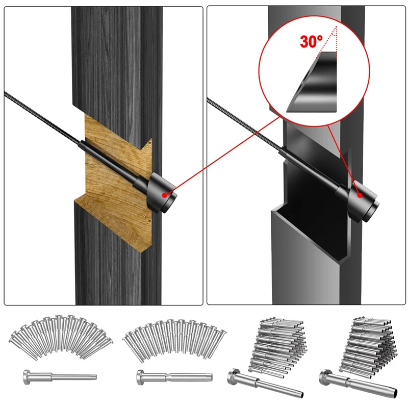 Paquete de AY03-20 arandelas de ángulo negro ID de 5/16 pulgadas para postes de barandilla de Cable, para Hardware de barandilla de Cable Invisible de 1/8 pulgadas y 3/16 pulgadas