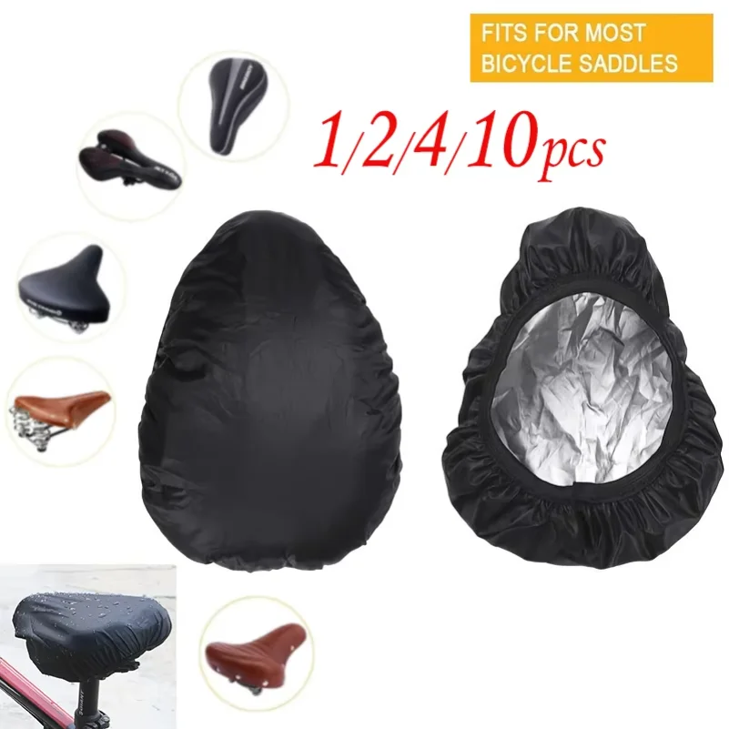 

1/2/4/10pcs Bicycle Seat Waterproof Cover Bike Cushion Protective Rain Cover Saddle Elastic Dust Rain Resistant Uv Protector
