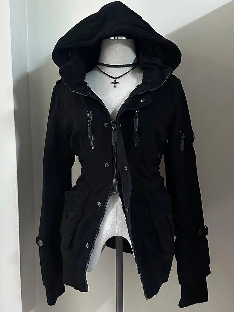 

Faionable Bla Hooded Jaet Women's Early Autumn 2025 New Unique Super Beautiful Micro Wind Original Design Sense Coat