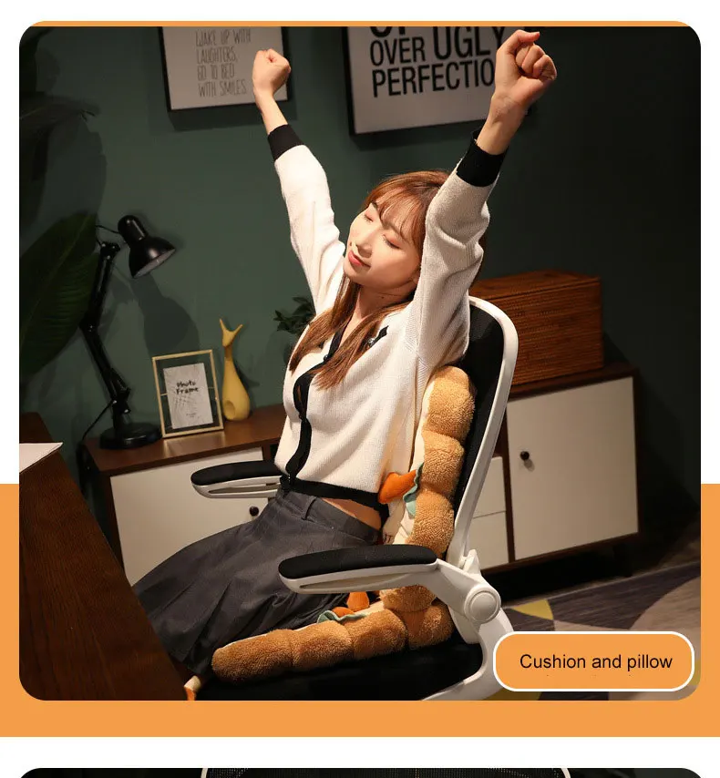 1pc Simulation Bread Toast Cushion Stuffed Memory Foam Pillow Sofa Chair Decor Seat Cushion Cute Student Chair Pad