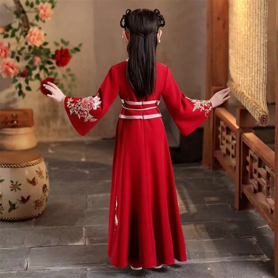 Trung Quốc Cổ Đại Trang Phục Trẻ Em Kid Cổ Áo Cosplay Hanfu Điệu Nhảy Dân Gian Hiệu Suất Quần Áo Truyền Thống Trung Quốc Cho Bé Gái