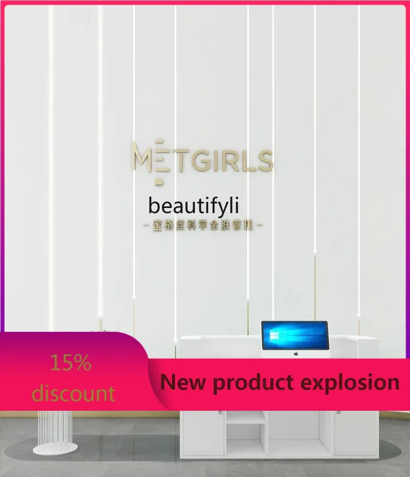 

zzGBeauty Salon Bar Multi-Functional Iron Simple Modern Company Reception Desk Small Cashier