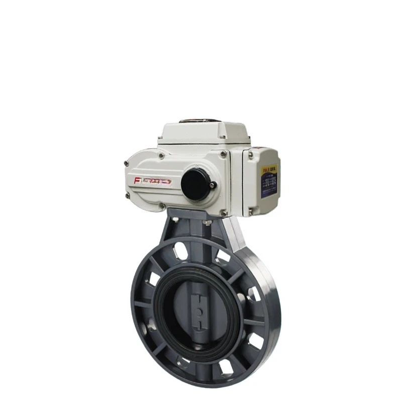 

Electric plastic butterfly valve, wear-resistant special plastic UPVC clip-on butterfly valve