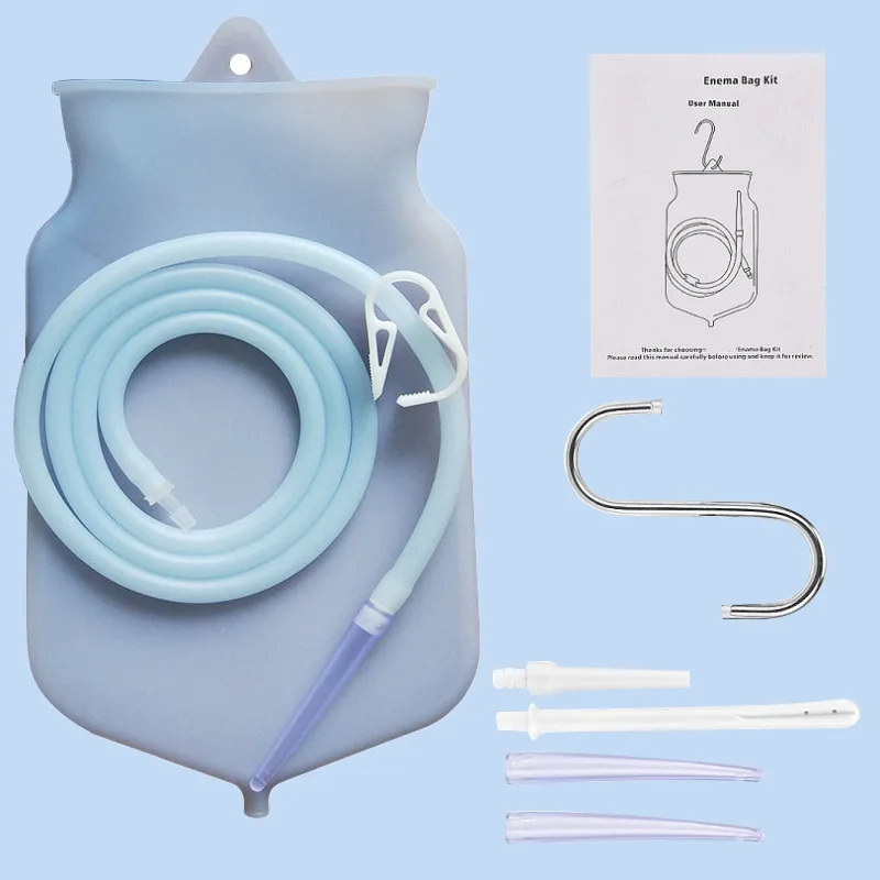 

2L Medical Silicone Enema Irrigator Hot Water Enema Bag Kit Vagina Anal Douche Cleaner Enema Kit Flusher Colon Irrigator Hygiene