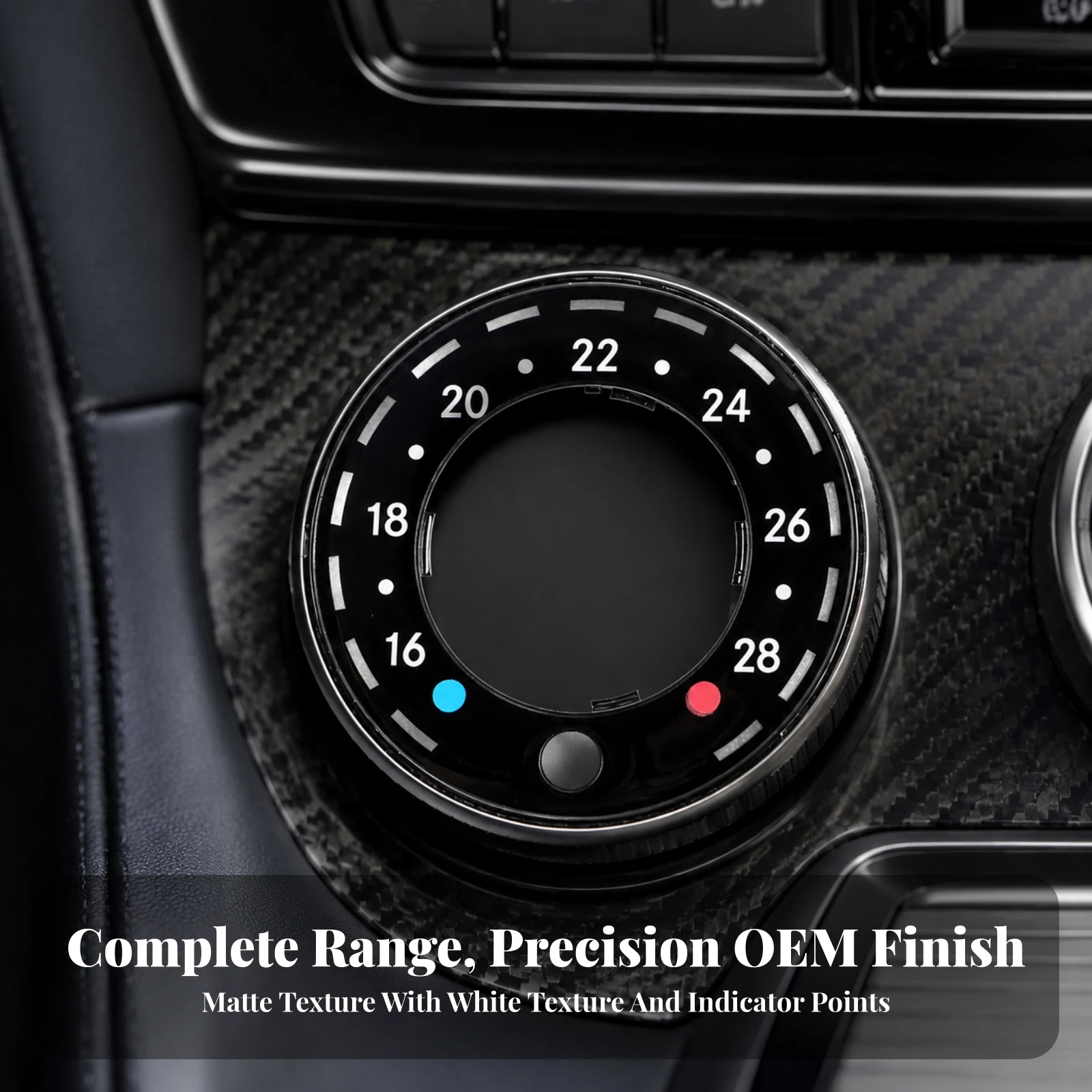 Temperature Control Knob Trim Easy to Install Mercedes Climate Control Panel Trim Car Interior Part Fade-Resistant Long-Lasting