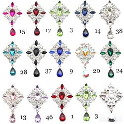 New 5PCS63 * 36MM alloy square water drop pendant brooch full of diamonds for women's clothing accessories