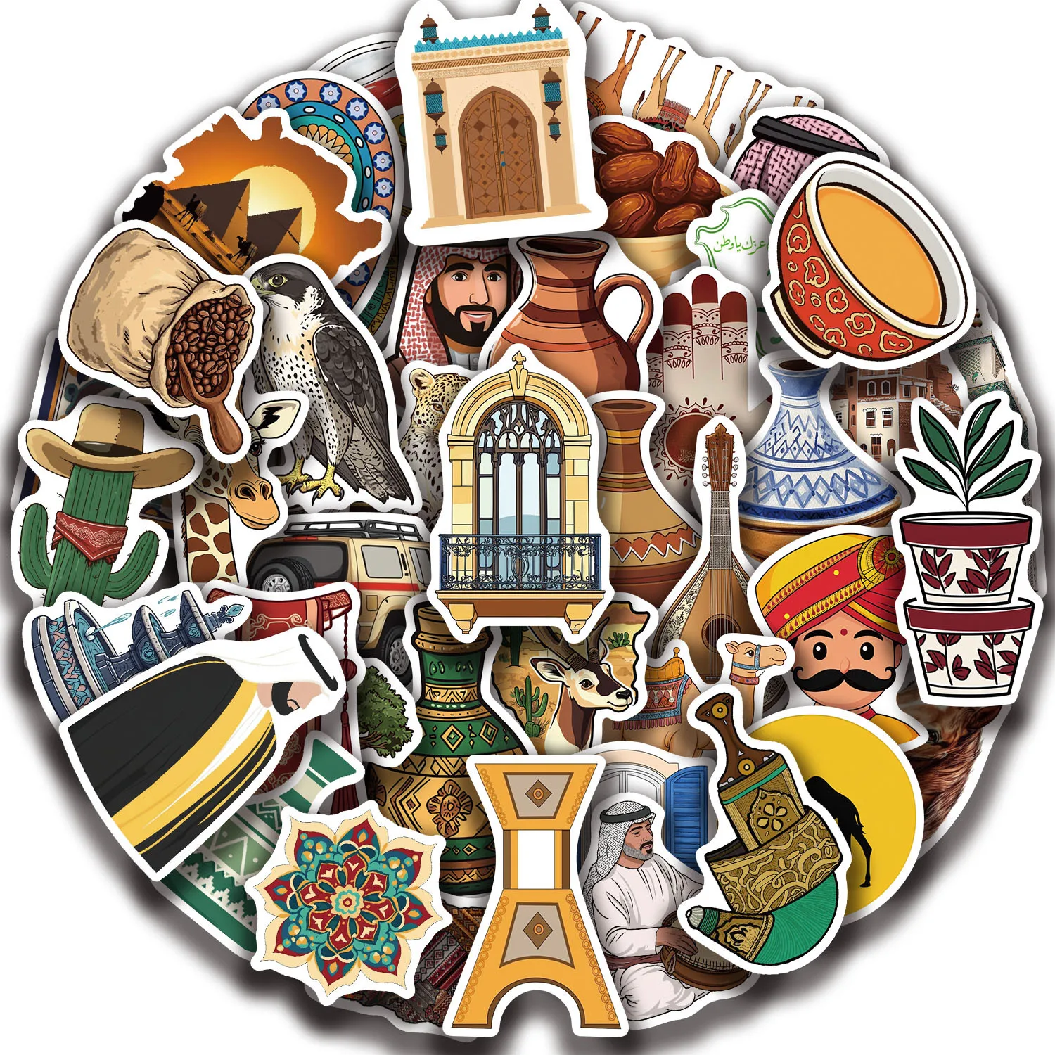 

10/50PCS Middle Eastern Art Style Graffiti Stickers Creative Decoration DIY Skateboard Motorcycle Helmet Pencil Box Stickers