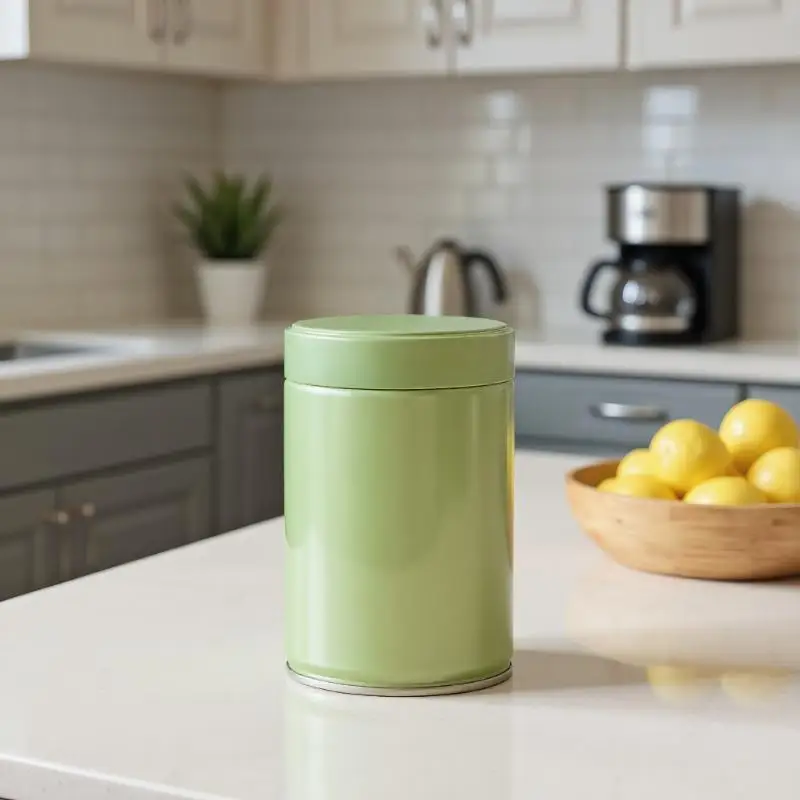 Recipiente hermético de almacenamiento de recipiente de té de hojalata para bolsas de té de hojas, organizador de despensa sellado en polvo Matcha, té de cocina